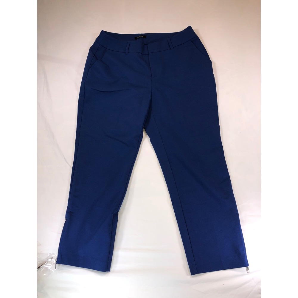 Roz & Ali Royal Blue Ankle Zip Dress Pants Plus Size 14W Stretch Trousers